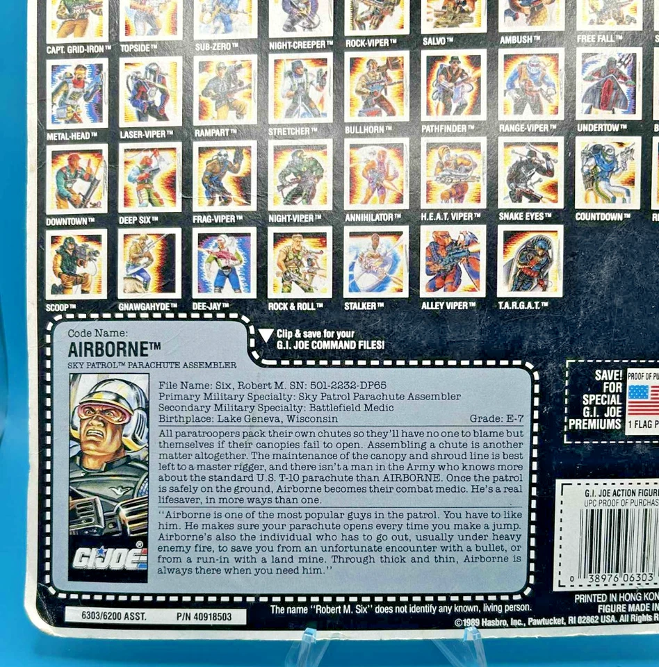 HASBRO 1990 GI JOE SKY PATROL AIRBORNE V2 C9 99% COMPLETE ACTION FIGURE NO CHUTE - Image 4 of 4