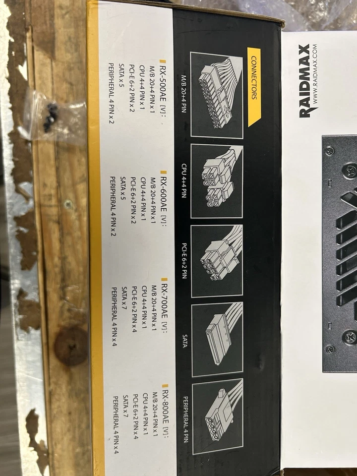 Raidmax Vortex 600 W 80 Plus Gold Power Supply RX-600AE-V - Image 3 of 4