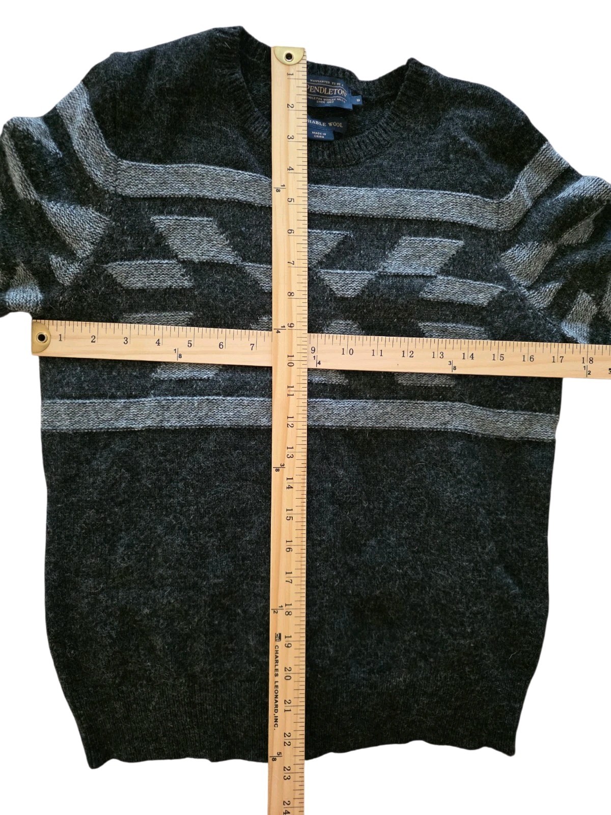 Pendleton Washable Wool Charcoal Gray Blanket Azt… - image 3