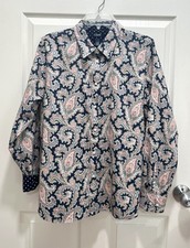 CHAPS No Iron Button Shirt Womens Size XL Blu...