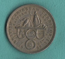 1955 British Caribean 50 Cents, Circulated Coin, Queen Elizabeth