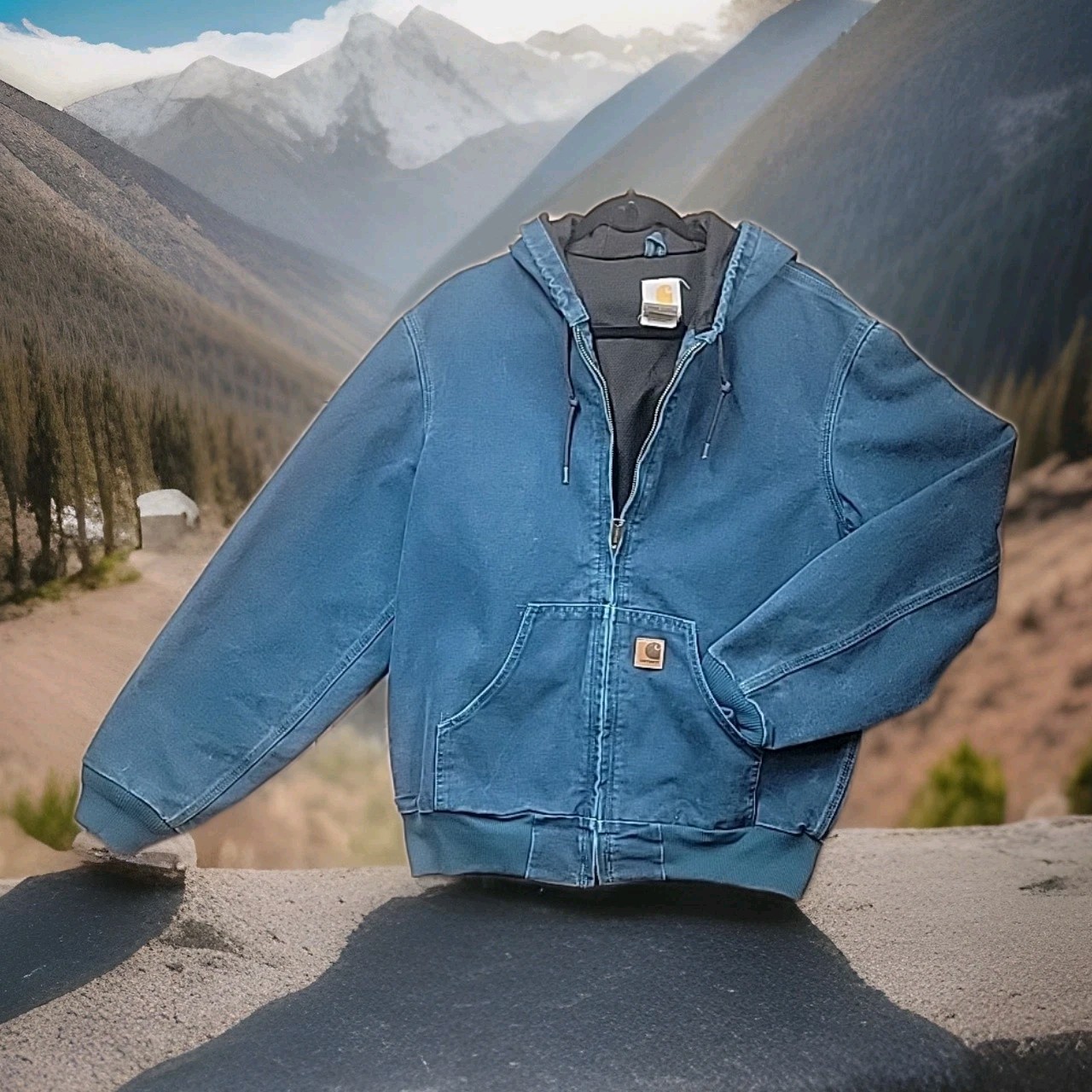 Rare Vintage Carhartt J25 DTL Teal Fade Active Jacket -Med Reg 22.5 X 28