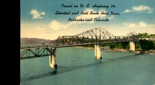 U.S. Highway 34: Short Route from East to West, Modern Bridge at Postcard