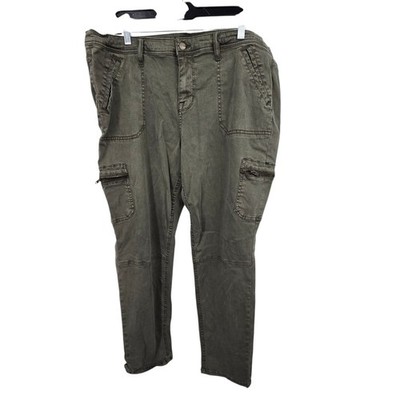 Ava Viv Cargo Pants Womens 20W Olive Green Hegging Super Stretch Utilty Gorpcore