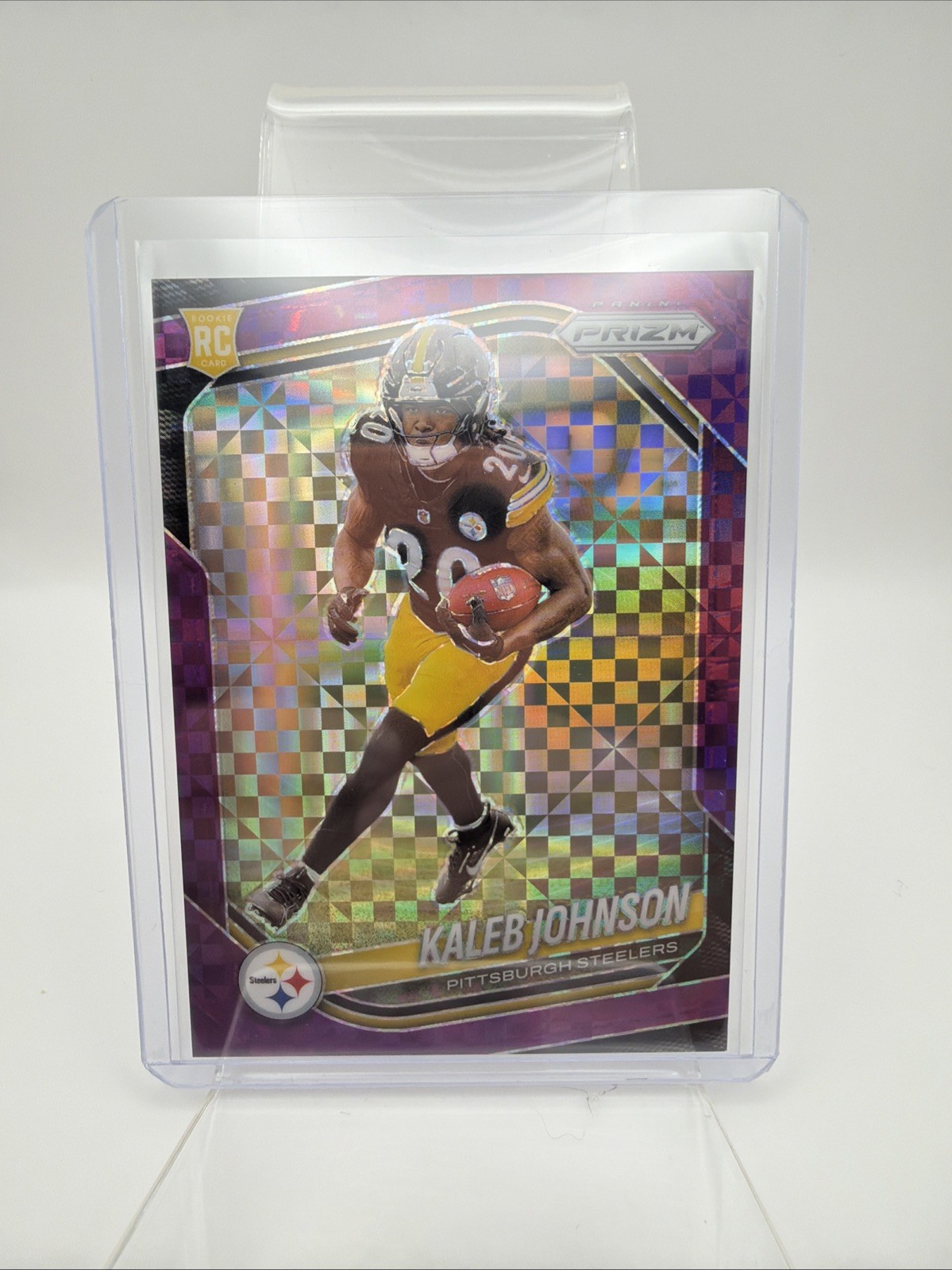 2025 Panini Prizm Kaleb Johnson Purple Power/49 RC! #375 - Steelers