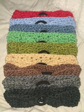 100 Cotton Headbands Handmade Crochet 9 Colors Available