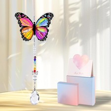 2 Pack, Inspirational Butterfly Suncatcher - Crystal Pendant Hanging Decor