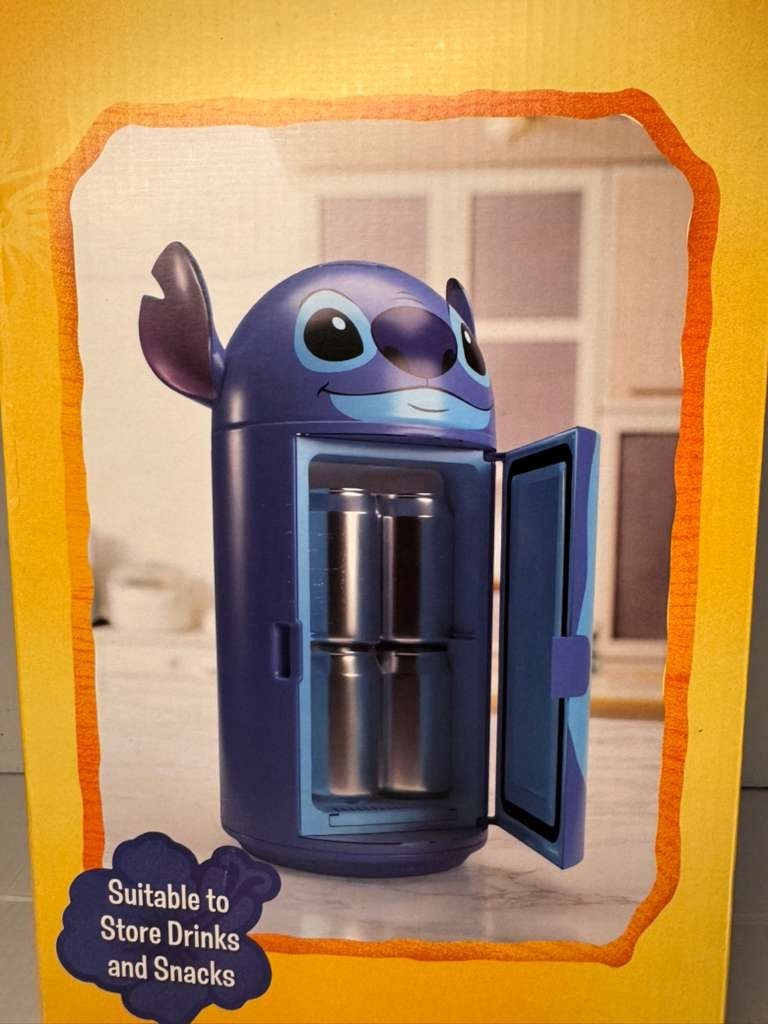 New Disney Stitch Mini Fridge, 8-Can Capacity Thermoelectric Cooler & Warmer