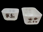 Set of 2 Vintage Pyrex Early American 501-B & 0502 Refrigerator Dishes No Lid
