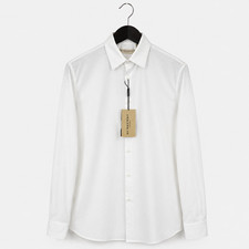 Men Burberry Formal Shirt White Single Cuff Modern Size 39 15.5
