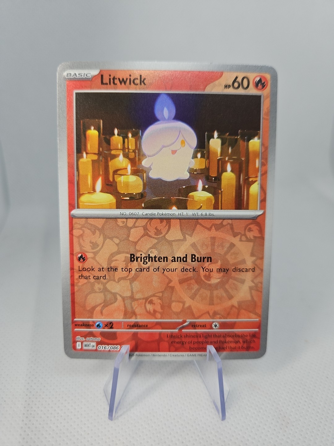 Litwick Reverse Holo 016/086 Near Mint Black Bolt White Flare Pokemon TCG