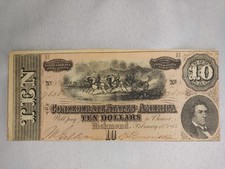 Confedrate States Feb. 17, 1864 T-68 UNC CR-543 CSA $10 