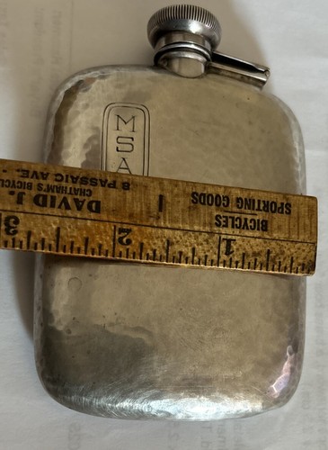 Antique Webster Co Art Deco Sterling Silver Hammered Small Pocket Flask - Picture 17 of 19