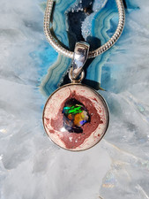 Superfarben!!  Mexikanischer Feueropal Anhänger In Silber gefassst  (E13)