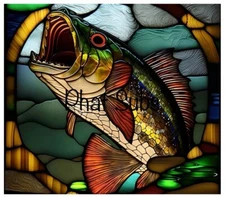 20oz Sublimation Tumbler Wrap Stained Bass Fishing Ready To Press Heat Transfer