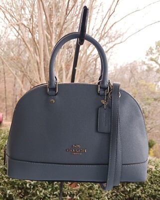 coach鞄 Coach F27591 SMALL Cornflower Blue Leather Satchel/Crossbody | eBay