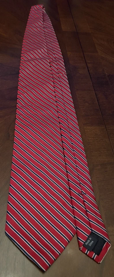 Corbata Bass G.H Bass & Co. roja azul 100 % seda para hombre hecha en China Foto 3 de 4