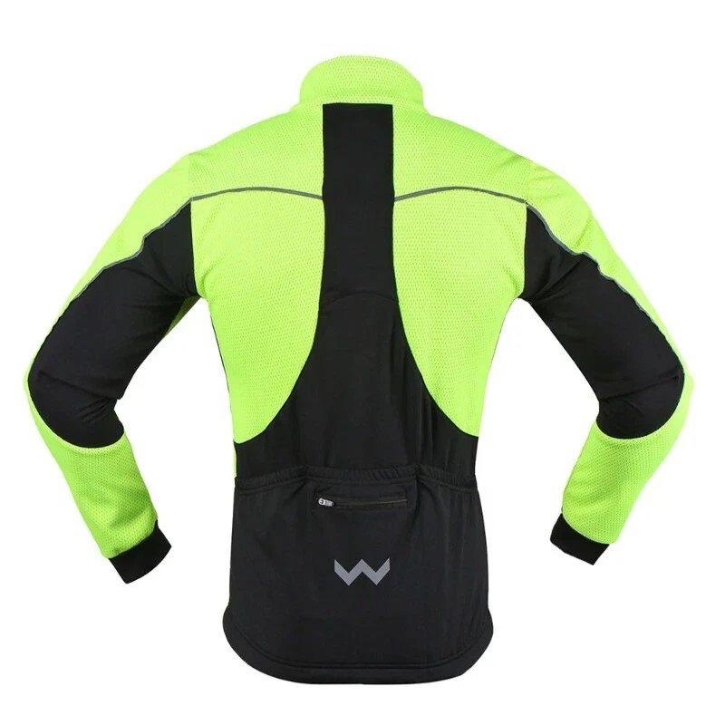 Men's Thermal Cycling Jacket Winter Warm Up Fleece Clothing Windbreak Waterproof - Image 2 of 4