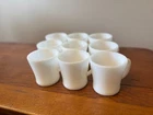 Vintage Set Of 9 Federal Glass Milk Glass D Handle Coffee Cups Mugs