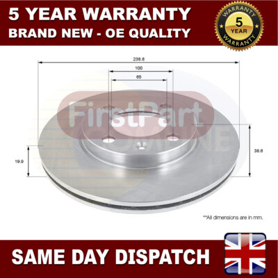 Fits VW Golf Polo Scirocco Seat Ibiza Firstpart Front Brake Disc #1