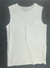 Rebecca Malone Tank Top Shirt Women Small White Round Neck Sleeveless RN#124703