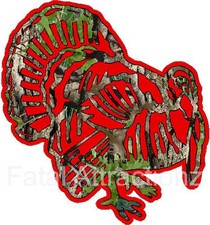 Red Camo Turkey Vinyl Decal Sticker Hunting Bird Gobbler Bow Hen
