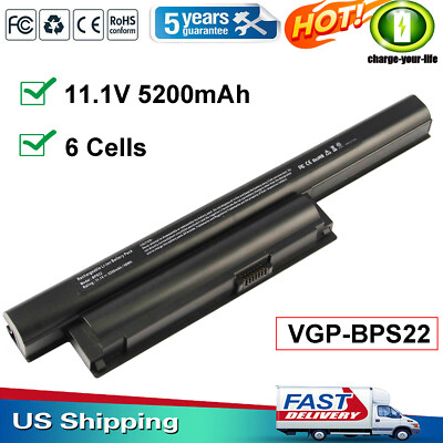 Battery for Sony Vaio VPC-000 Series VGP-BPS22 VGP-BPS22A VGP-BPL22 Notebook PC