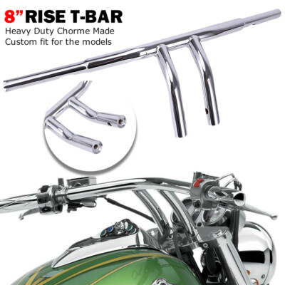 FAT 1.25'' CUSTOM 8'' RISE T-BARS HANDLEBARS DRAG BAR FOR HARLEY FLST FXST HONDA