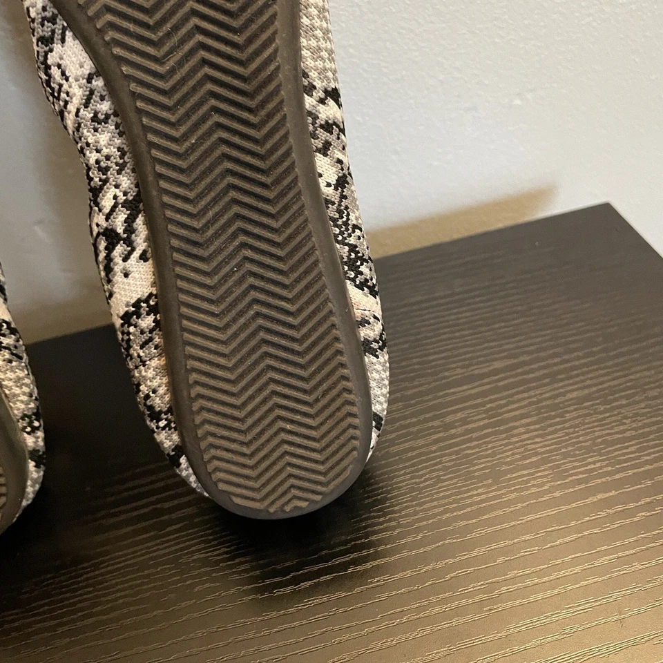 Steven Steve Madden 9.5 Bandour Negro Gris Blanco Plano Ballet Tejido Redondo Foto 2 de 4