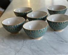 New. L'Objet Fortuny Cereal Bowls Ashanti Teal Set-6