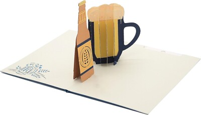 Beer Cheers 3D Pop Up Karte - Perfektes Geburtstag, Vatertag, Ehemann Geschenk