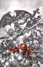 Red Sonja Age of Chaos #1 1:7 Alan Quah B&W Red Virgin Variant - NM or Better