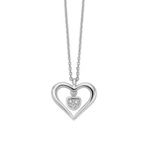 Collana Miluna Donna Oro Bianco 9 KT Pendente Cuore Diamante _CLD4670X