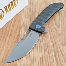 Kubey Hyperion Folding Knife 3.5" CPM S35VN Steel Blade Anodized Titanium Handle