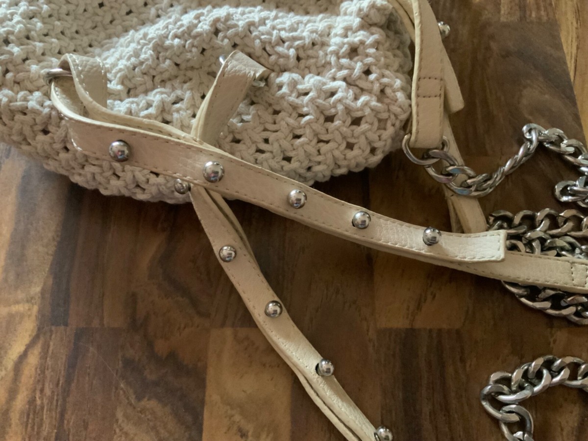 Zara Cream Macramé Mini Backpack with Chain Straps ZARA MACRAME BUCKET BAG ? ?️4790/- MRP incl. of all taxes  main image 3