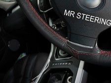 Per Fiat Stilo Vero Volante IN Pelle Nera Cover Doppio Rosso Scuro Cuciture
