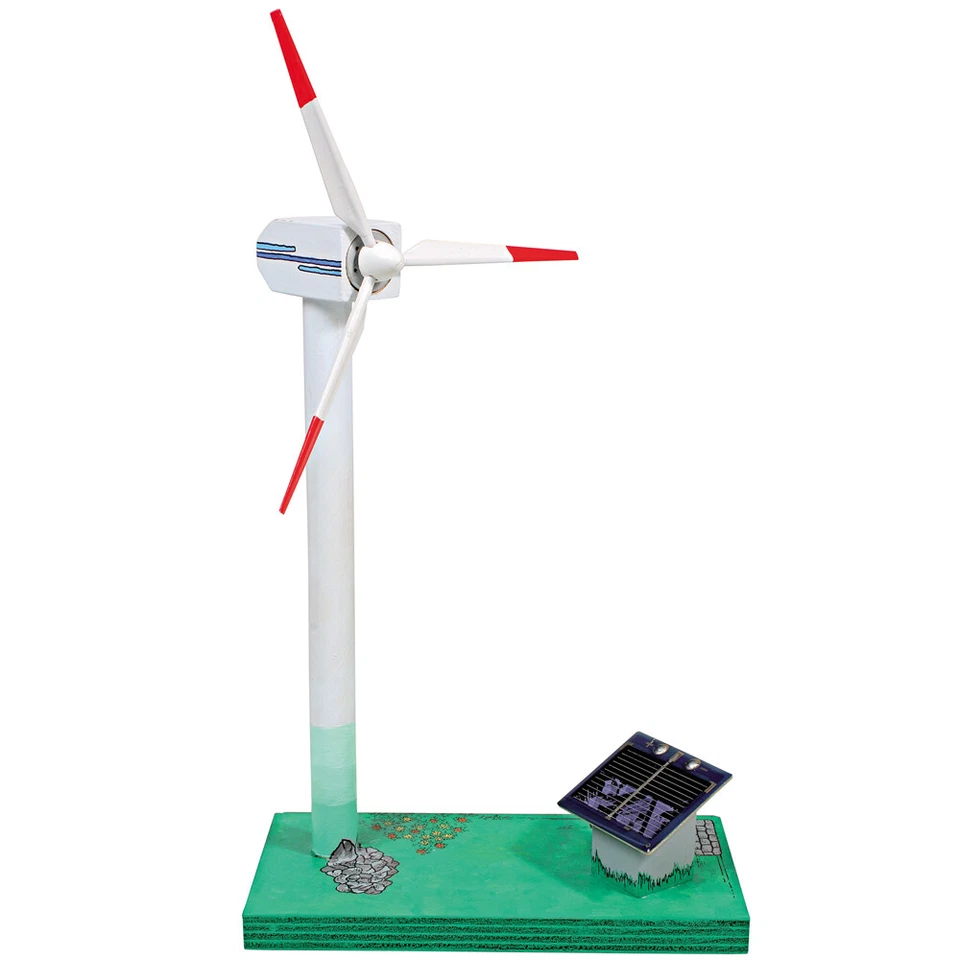 MATCHES21 HOME & HOBBY Solarbetriebener Windgenerator Bausatz Energie aus Sonne ab 12 Jahren