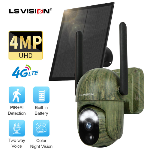 4G LTE Cellular Solar Security Camera PTZ Wild Trail Hunting Forest Animal Farm - Imagen 1 de 15