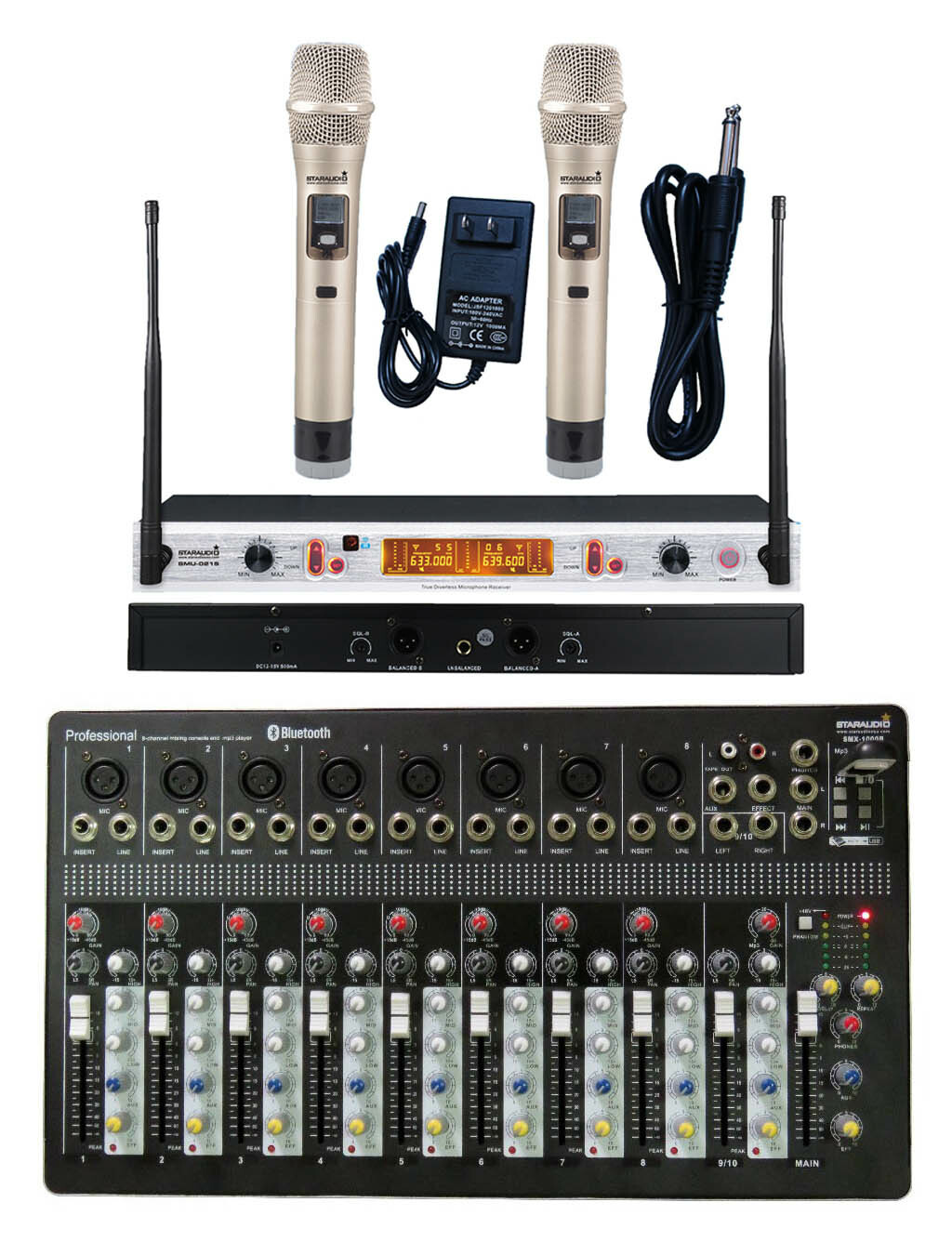 Staraudio Pure Pa Dj 10 Ch Usb Bt Mixer Mixing Console 2ch Headset Dj Microphone For Sale Online Ebay