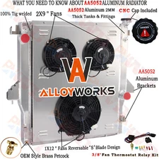 3 Row Radiator Shroud Fan For 04-06 Dodge Ram 1500 SRT-10/02-03 Ram 2500 8.0 8.3