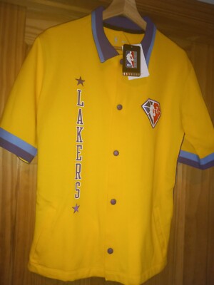 Nike NBA 75th Los Angeles Lakers Warm Up Button Up Jersey Youth XL 