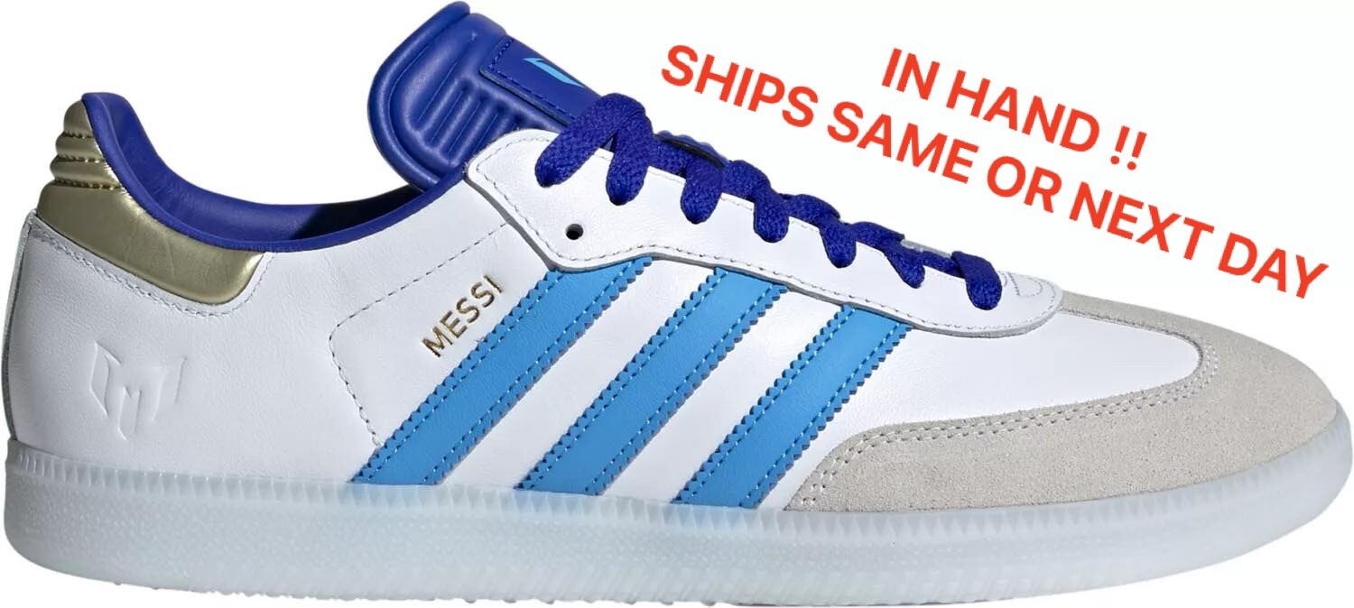 Size 10 Lionel Messi x adidas Samba Indoor Soccer/Casual Shoes White