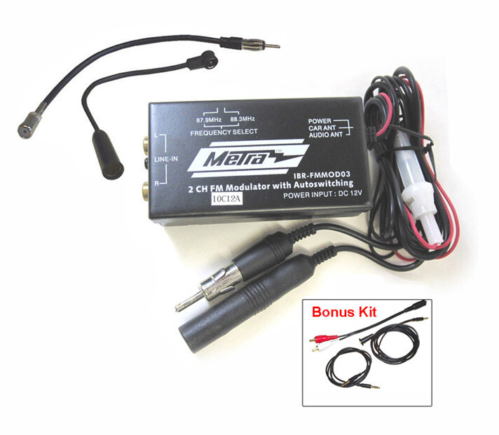 FM Stereo Modulator MP3 DVD 3.5 RCA for EURO US vehicles w/ 