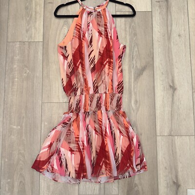 ramy brook smocked mini dress Claudine Smocked Off-The-Shoulder Mini Dress in palm patchwork