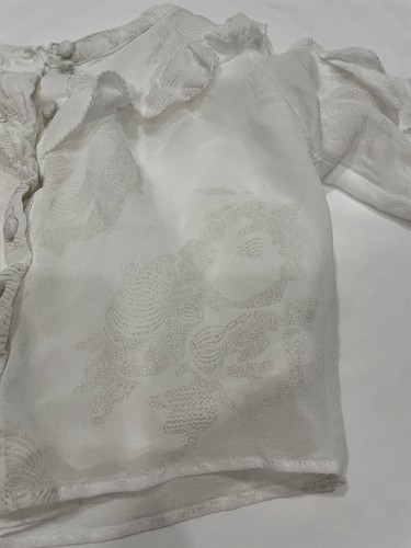 A loves a Girls White button down long sleeve blouse with ruffle and lining - Picture 2 of 11