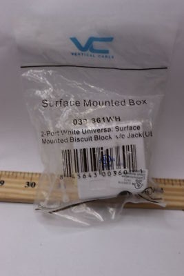 Vertical Cable 2-Port Surface Mount No Jack White 039-361WH