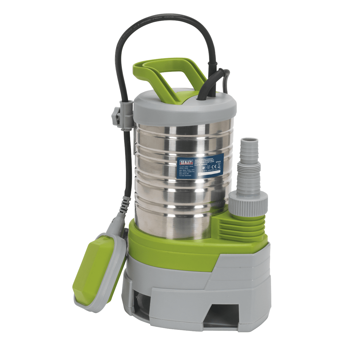 Sealey WPS225P Submersible Stainless Water Pump Automatic Dirty Water 225L/