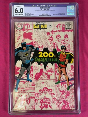 1968 BATMAN #200 CGC 6.0 Restored - NEAL ADAMS - Scarecrow Joker Penguin Cameos!