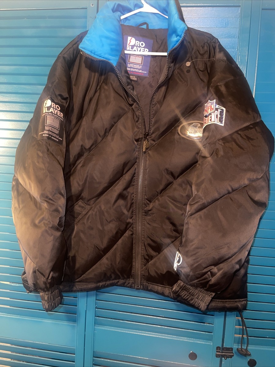 Vintage 90s Carolina Panthers NFL Pro Player Zip Up puffer Jacket
