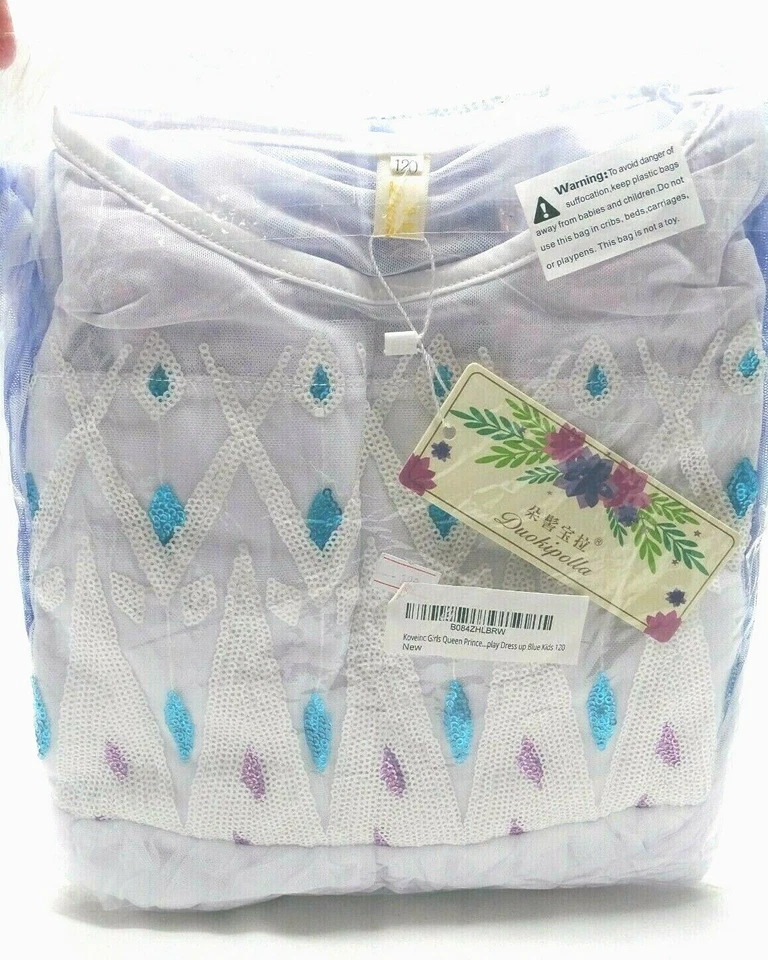 DISFRAZ DE VESTIDO DE LENTEJUELAS Y TUL NIÑA. BLANCO/AZUL/ROSA. PECHO 25". ORIGIN $30 NUEVO $20 Foto 2 de 4